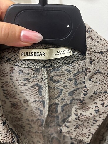 s Beden haki Renk Pull&Bear Gömlek Elbise/Tunik