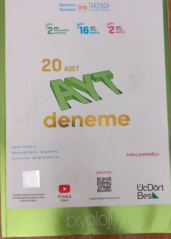345 AYT Biyoloji Deneme Sınavı (20 Adet)