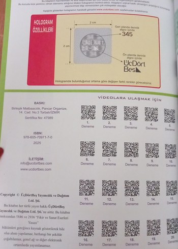 Beden 345 AYT Biyoloji Deneme Sınavı (20 Adet)