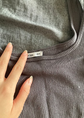 Addax Gri Kadın Kısa Triko Crop Top