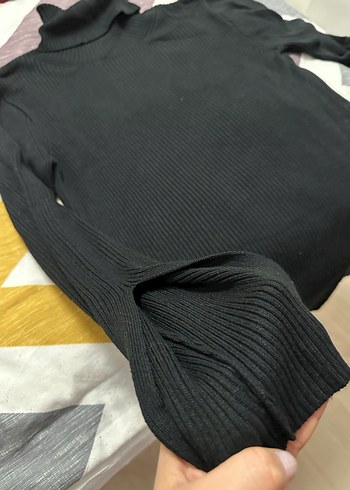 Siyah Balıkçı Yaka Kadın Triko Kazak - Görsel 2