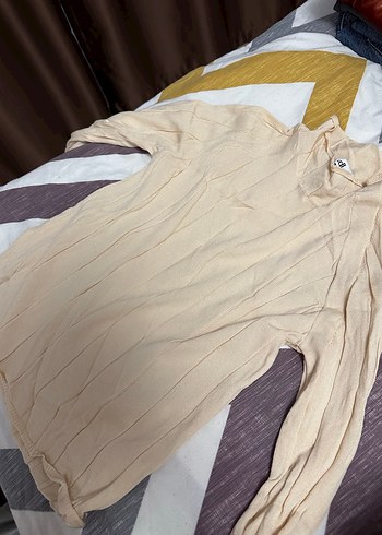 Bej Fitilli Kadın Keten Balıkçı Yaka Kazak - Görsel 2