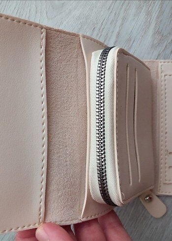 Krem rengi deri cüzdan - Görsel 3