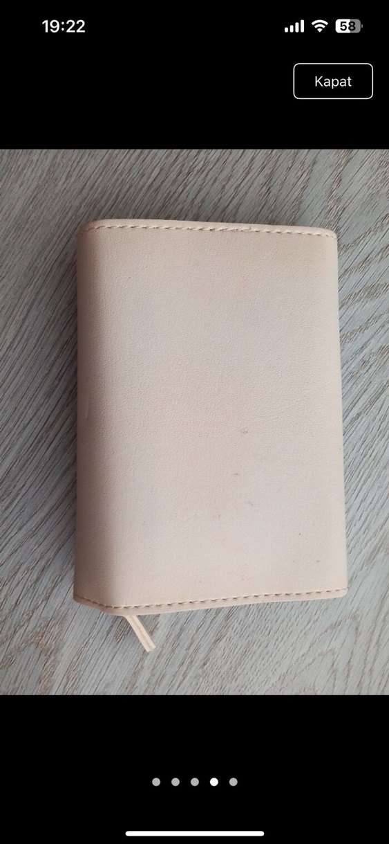 Krem rengi deri cüzdan - Görsel 2