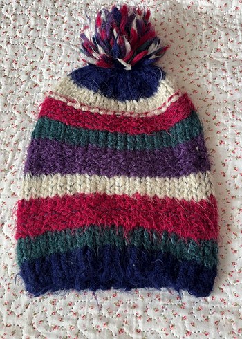 Renkli Bohem Kadın Örgü Bere - Görsel 2