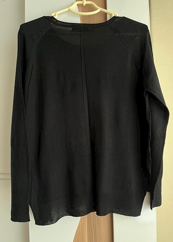 Siyah Kadın Uzun Kollu Salaş Triko - Görsel 2