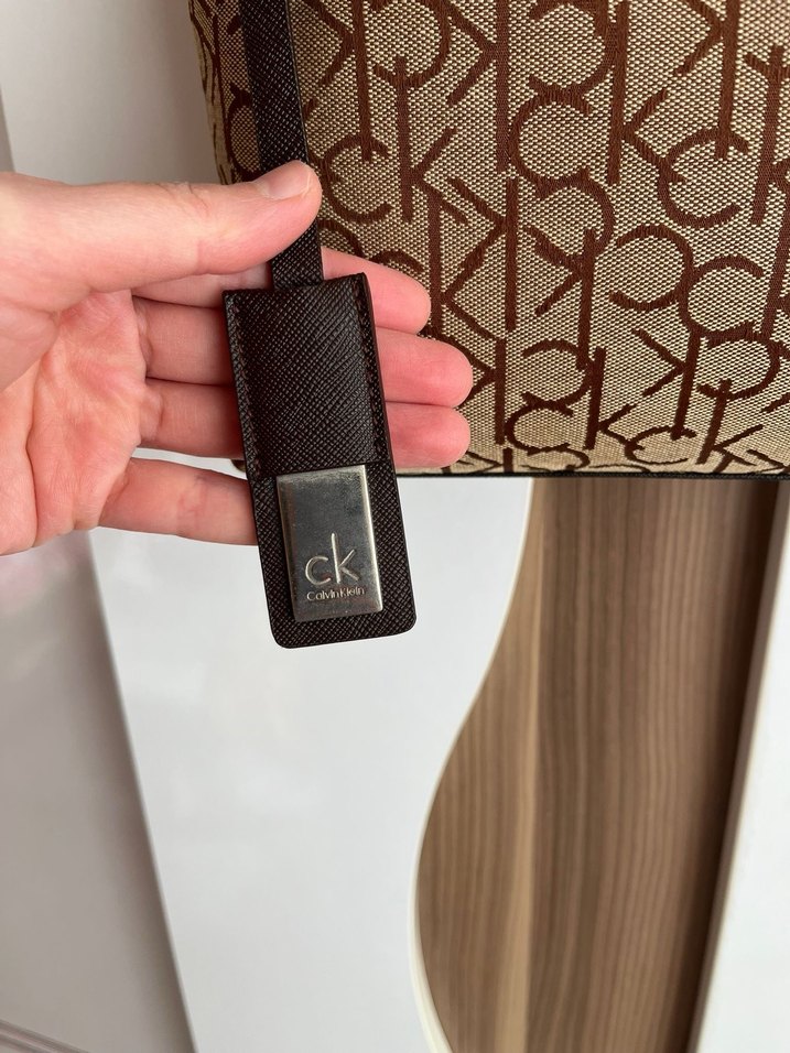 Kahverengi Deri Baskılı Kadın Çapraz Çanta - Görsel 4