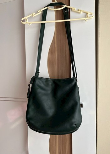 Koyu Yeşil Deri Kadın Çanta - Görsel 2