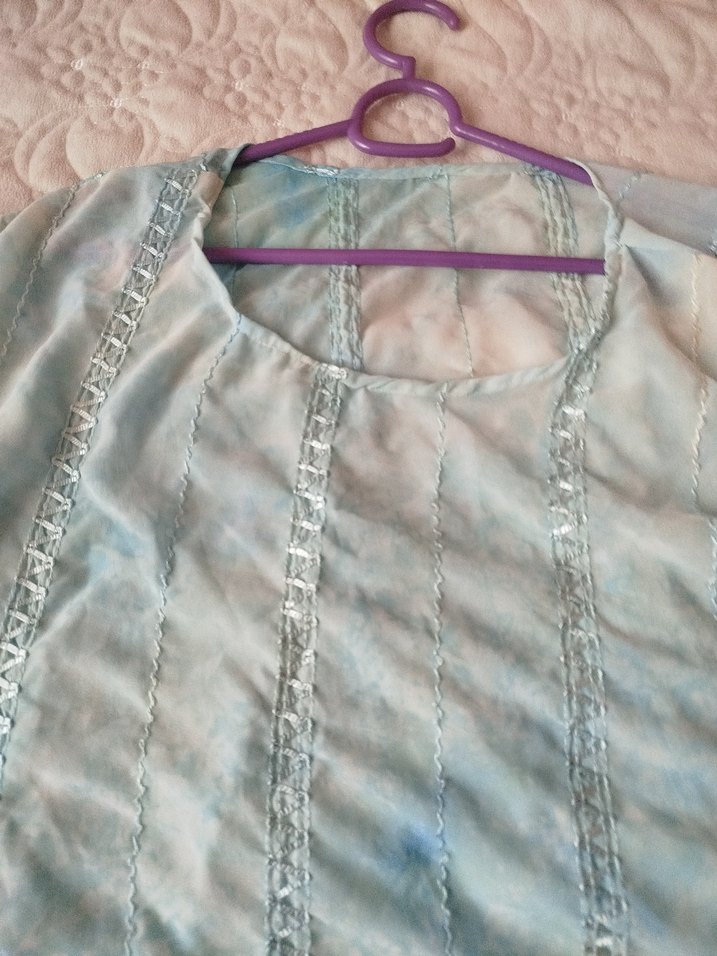 Mavi Bağlama Desenli Uzun tunik - Görsel 2