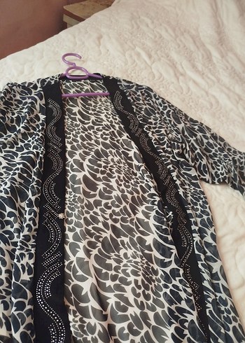 lepor desenli şifon ceket - Görsel 2