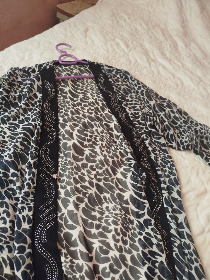 lepor desenli şifon ceket - Görsel 2