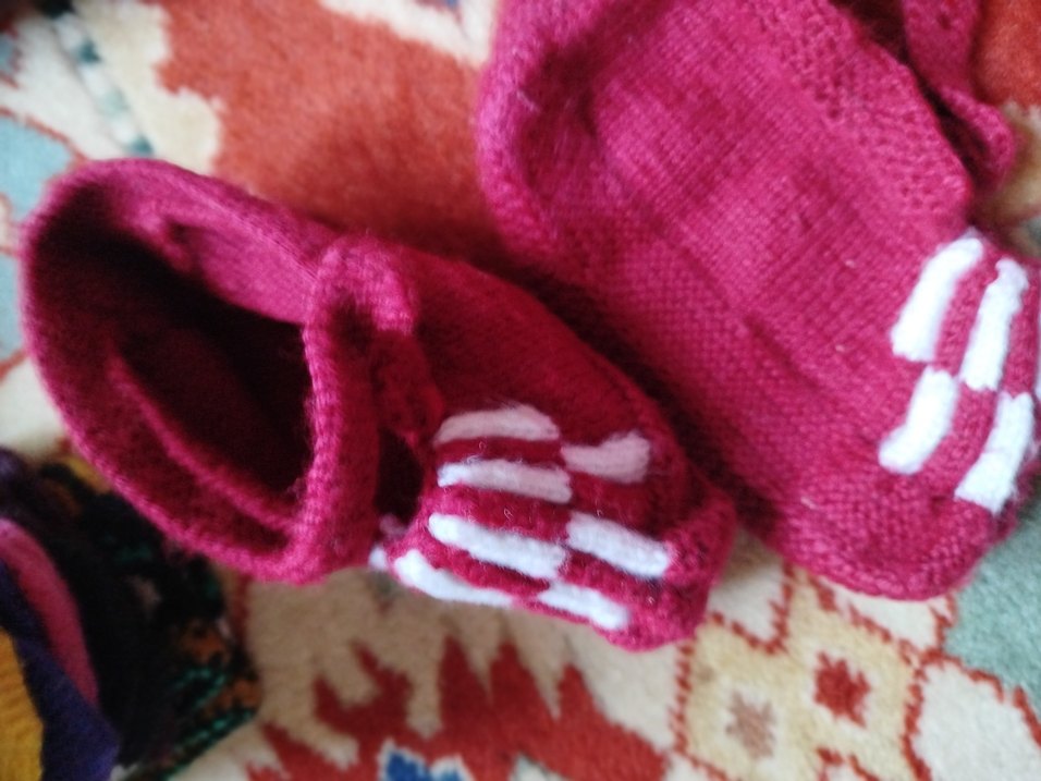 Bordo Kız Çorabı iki çifti - Görsel 3