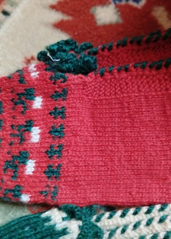 Nakışlı Renkli Kız Çorabı iki çifti - Görsel 2