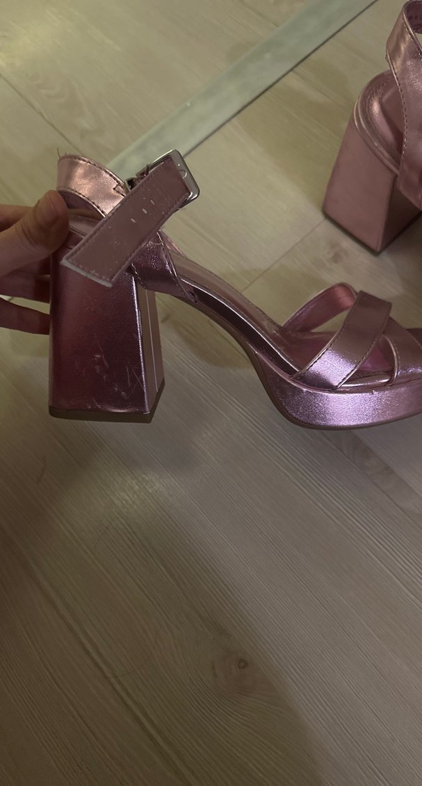 Pembe Platformlu topuklu ayakkabı - Görsel 2