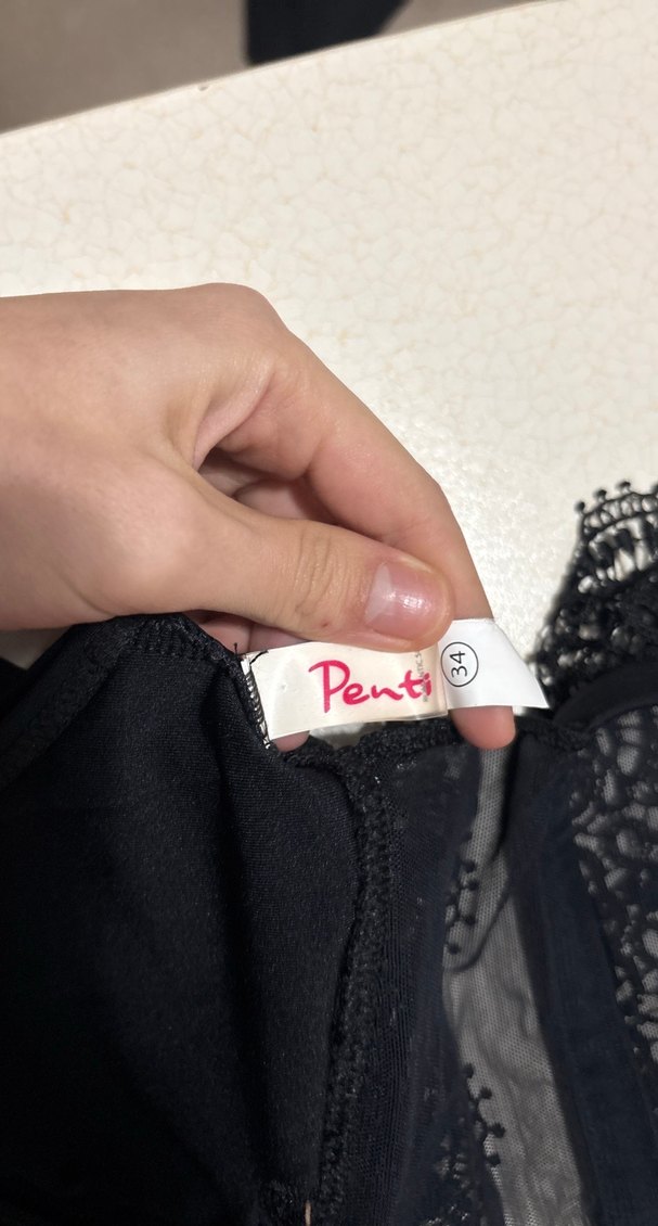 Dantel Detaylı Siyah Gotik Mayo - Görsel 3