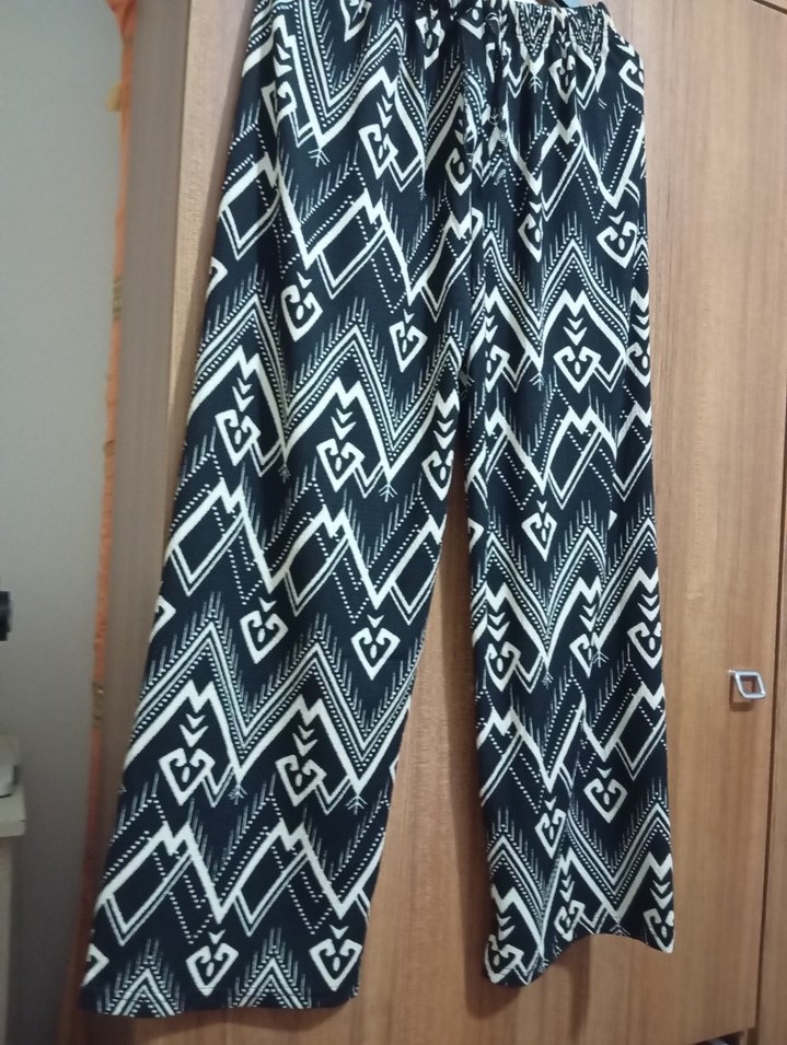 Bohem Desenli Bol Kesim Kadın Pantolon - Görsel 2