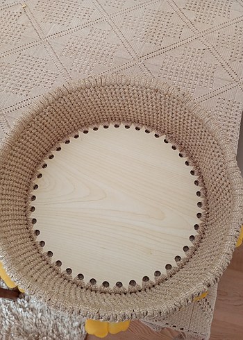 Bej Örgü  makyaj kutusu ekmeklik çok amacli - Görsel 4