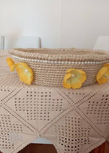 Bej Örgü  makyaj kutusu ekmeklik çok amacli - Görsel 5