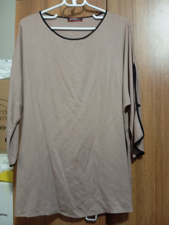 Bej Kadın Uzun Kollu bluz - Görsel 2