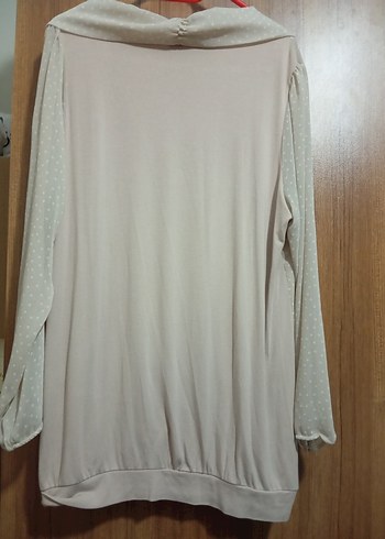 Bej Uzun Kollu Salaş Kadın Bluz - Görsel 2