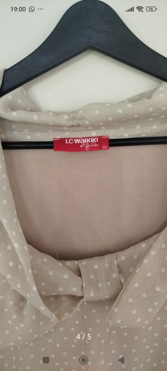 Bej Uzun Kollu Salaş Kadın Bluz - Görsel 3