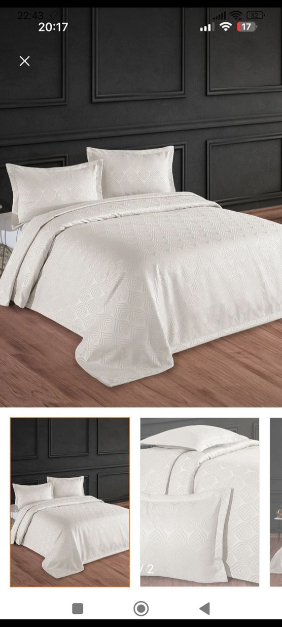 Beyaz Desenli yatak örtüsü Takımı - Görsel 2