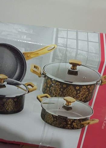 Altın Renkli 4 Parça Tencere Seti - Görsel 2