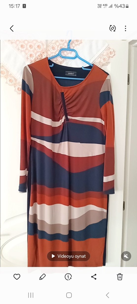 Çok Renkli Uzun elbise - Görsel 2