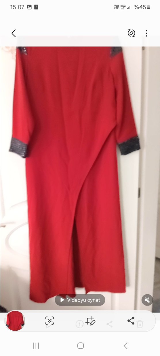 Kırmızı Drapeli Uzun Kollu Tunik - Görsel 2