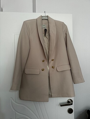 Krem blazer ceket