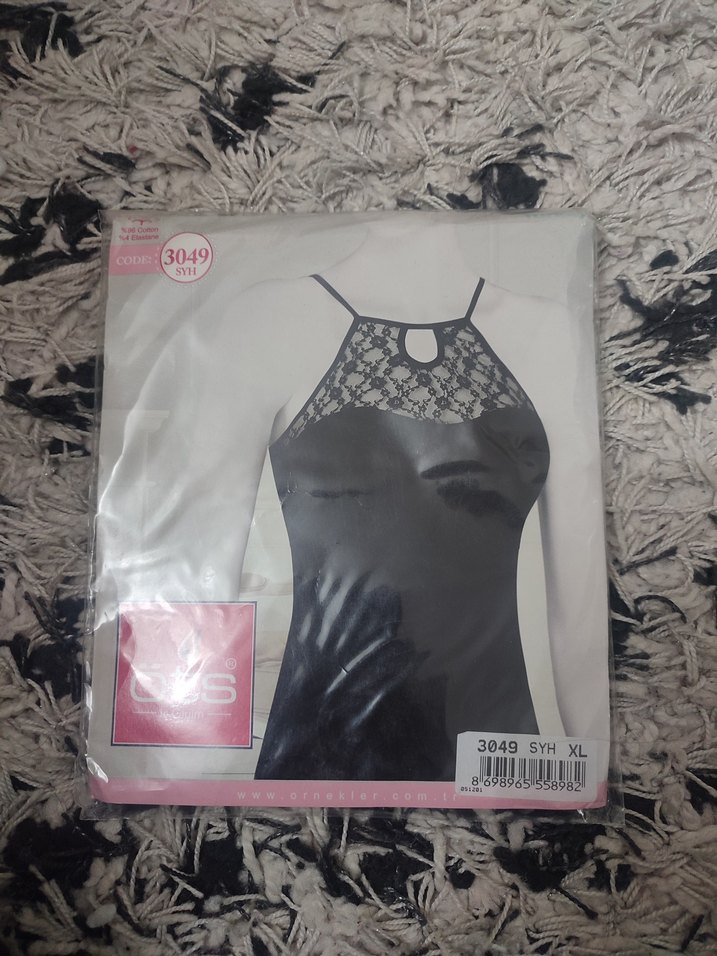 Dantel Detaylı Siyah Straplez  Üstü - Görsel 2