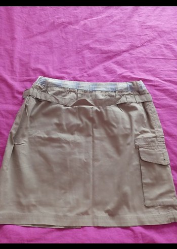 Bağcıklı Bej Midi Etek - Görsel 4