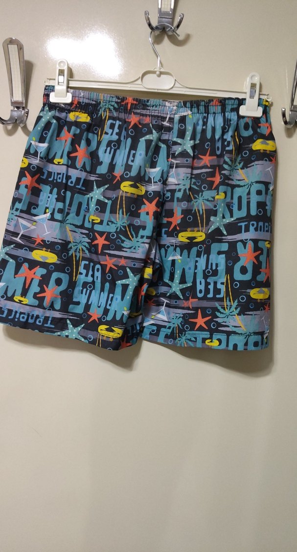 Renkli Baskılı Erkek Mini Deniz Şortu - Görsel 2