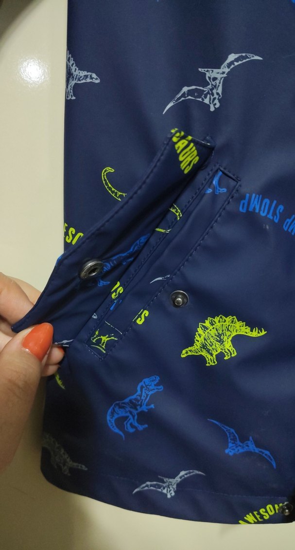 Erkek Çocuk Baskılı Mavi Yağmurluk - Görsel 4