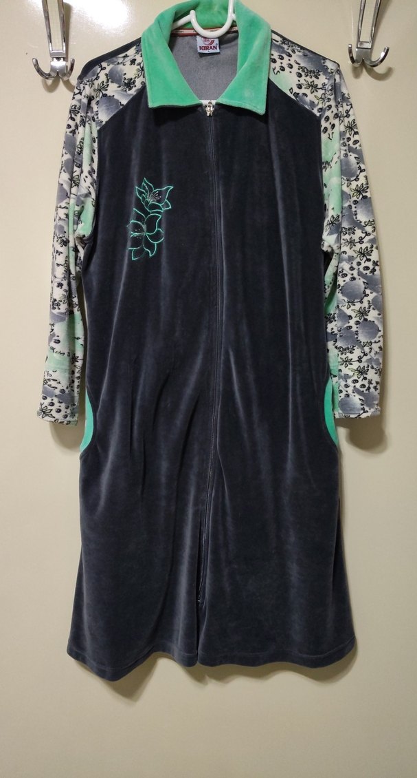 Kadın Uzun Kollu Uzun Boy Batik Desenli Sabahlık - Görsel 2