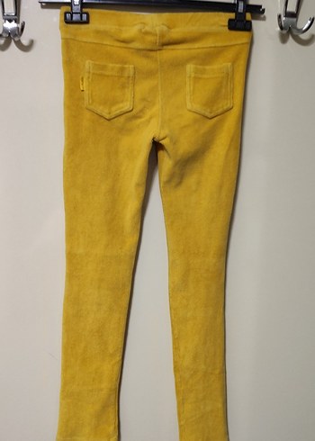 Sarı kadife Kız Tayt - Görsel 4