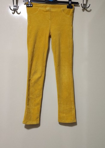 Sarı kadife Kız Tayt - Görsel 2