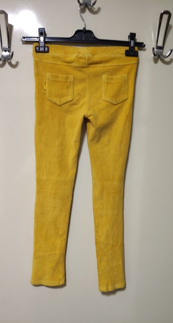 Sarı kadife Kız Tayt - Görsel 4