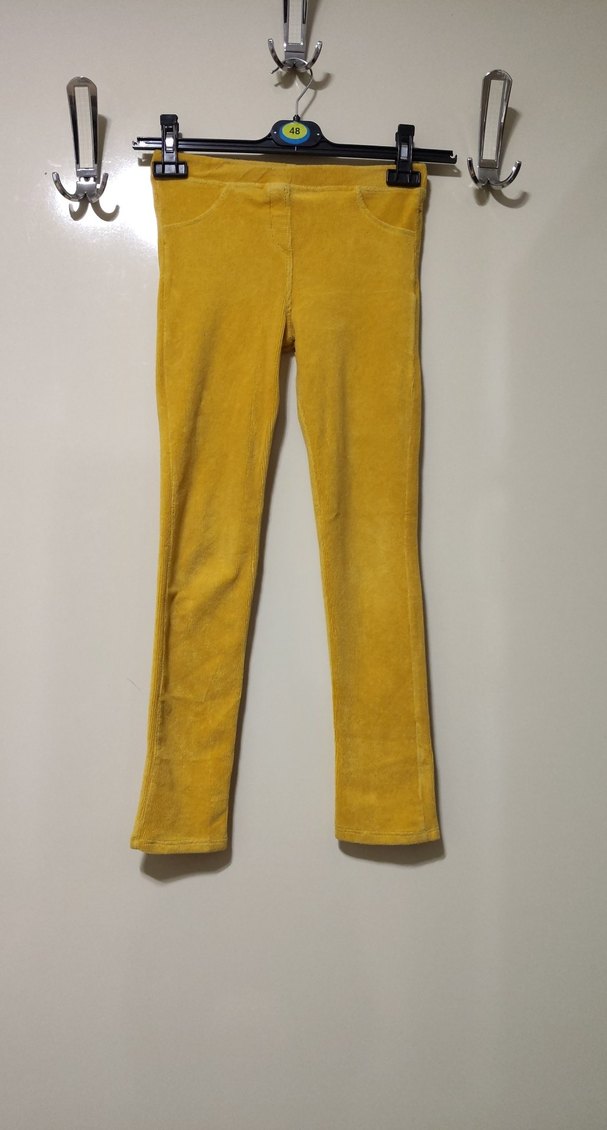 Sarı kadife Kız Tayt - Görsel 2