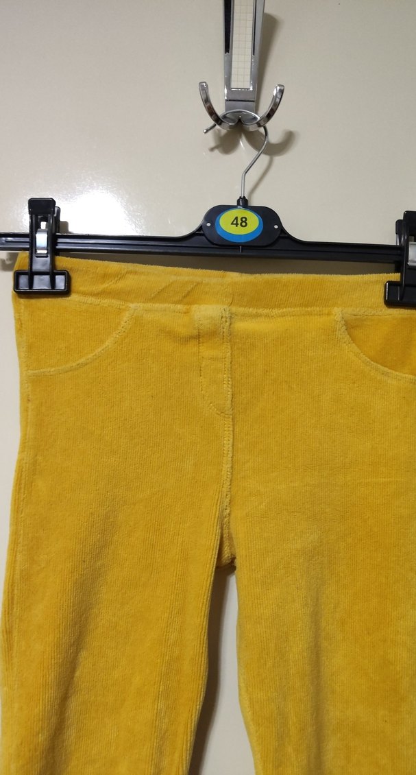 Sarı kadife Kız Tayt - Görsel 3