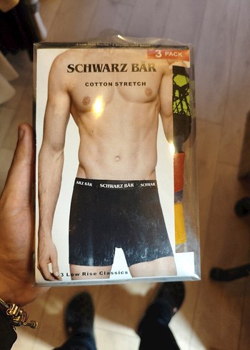 Erkek Siyah Baskılı Dar Kesim Boxer 3'lü