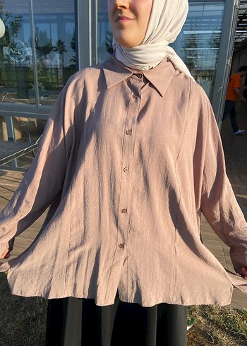 s Beden camel Renk Bej rayon kumaş Uzun Kollu Gömlek