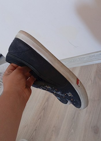 37 Beden kahverengi Renk Kızlar için Payetli Nakışlı Kahverengi Loafer