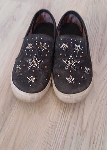 Kızlar için Payetli Nakışlı Kahverengi Loafer - Görsel 6