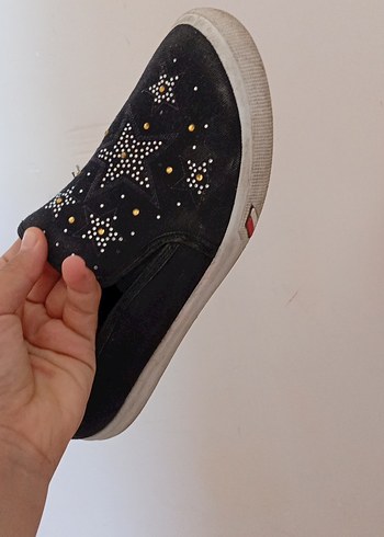 Kızlar için Payetli Nakışlı Kahverengi Loafer - Görsel 8