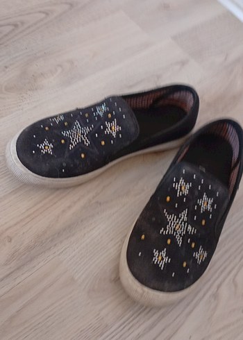 Kızlar için Payetli Nakışlı Kahverengi Loafer - Görsel 5