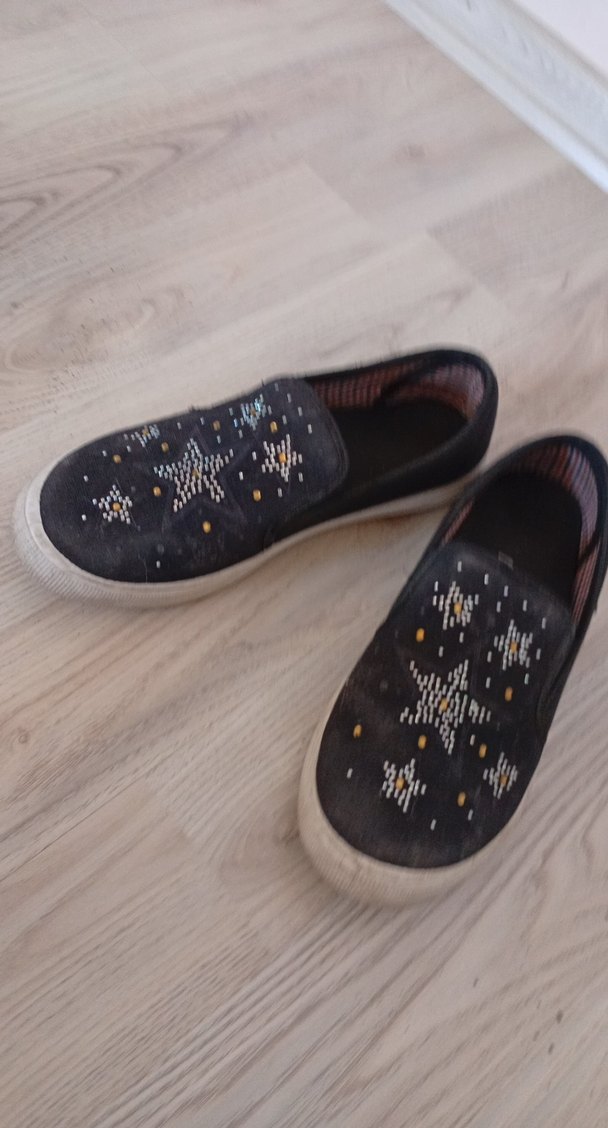 Kızlar için Payetli Nakışlı Kahverengi Loafer - Görsel 5