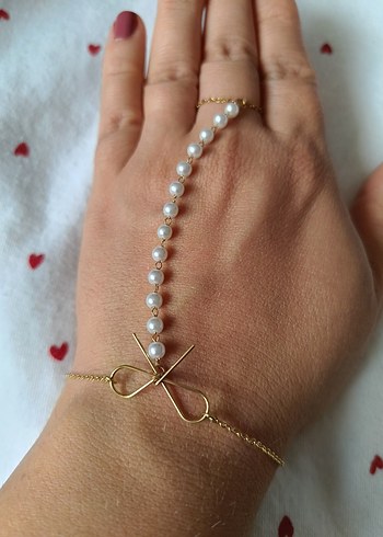 İşlemeli Zincir Detaylı Bohem Kadın El Zinciri - Görsel 5