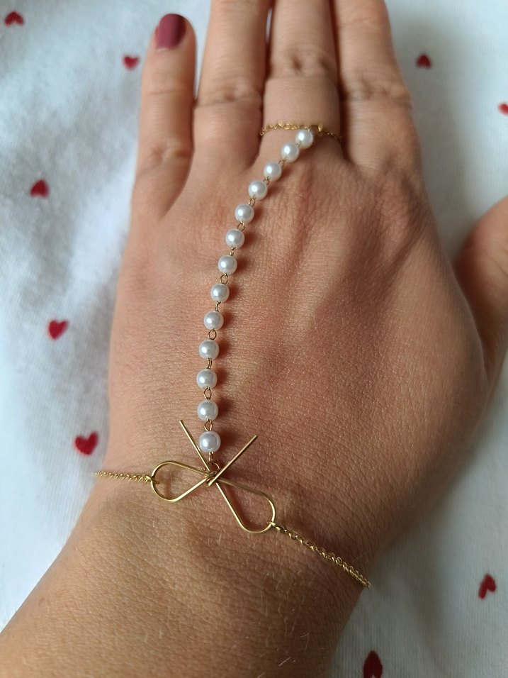 İşlemeli Zincir Detaylı Bohem Kadın El Zinciri - Görsel 5