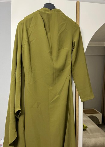 Kadın Haki Uzun Drapeli Elbise - Görsel 3